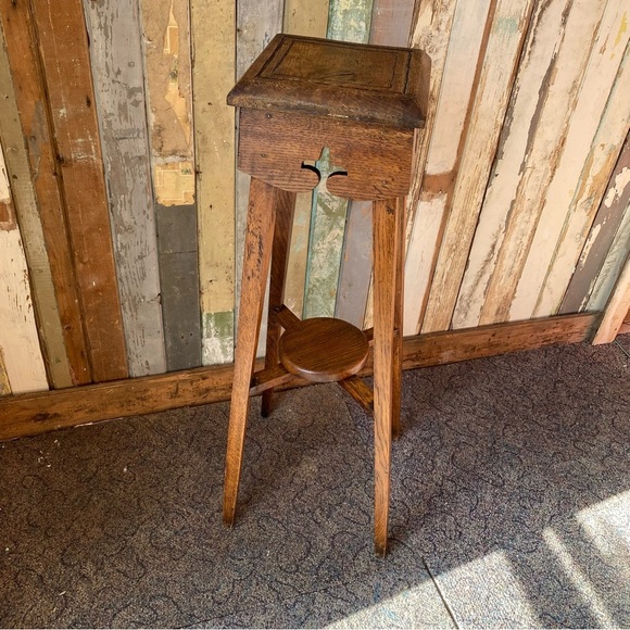 Antique Oak Plant stand solid wood - Picture 3 of 14